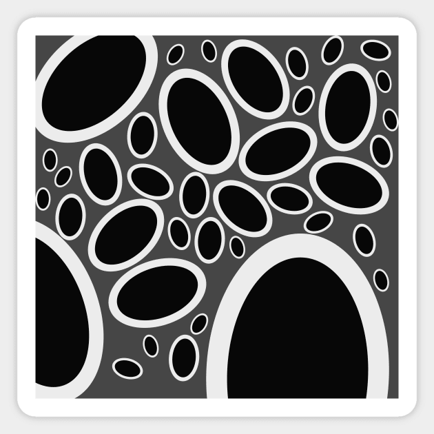 black white and grey oval pattern Sticker by pauloneill-art